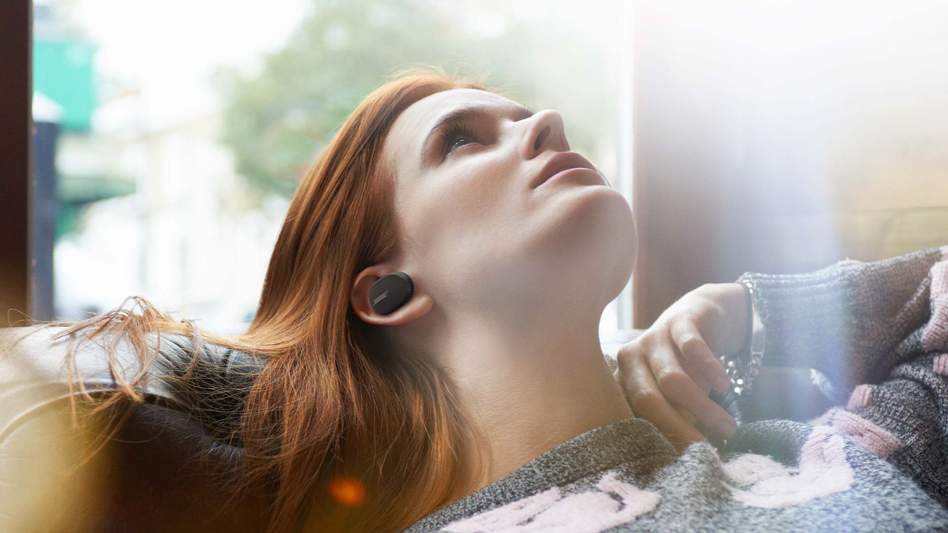 Woman listening to music